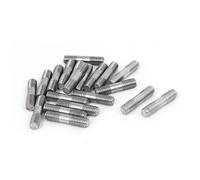 sourcing map Goujon Double Extrémité Fileté Vis Boulon 304 Inox Acier M6 x 25mm 20Pcs