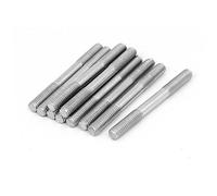 sourcing map Goujon Double Extrémité Fileté Vis Boulon 304 Inox Acier M6 x 60mm 10Pcs