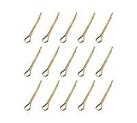 sourcing map Goupille Fendue 1,5mm x 16mm Clip de Fixation Doré à 2 Broches en Laiton Massif 15Pcs