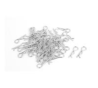 sourcing map Goupille Fendue 1 mm x 16 mm en forme d'épingle à cheveux plaqué zinc pince fendue ton argent 50 pcs,