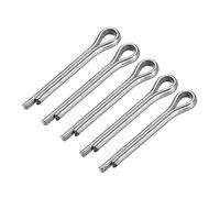 sourcing map Goupille fendue - 3,6 mm x 25 mm en acier inoxydable 304 à 2 broches ton argent attache clip clé 5 pièces