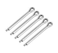 sourcing map Goupille Fendue - 4mm x 40mm Acier Inoxydable 304 2 Broches Ton Argent Attache Clip Clé 5Pcs