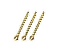 sourcing map Goupille Fendue 4mm x 40mm Clip de Fixation Doré à 2 Broches en Laiton Massif 3Pcs