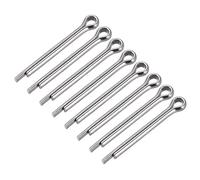 sourcing map Goupille Fendue - 6mm x 50mm Acier Inoxydable 304 2 Broches Ton Argent Attache Clip Clé 8Pcs