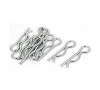 sourcing map Goupille Fendue Ressort 2.5mm x 45mm R-Clip Cotter Pins Silver Tone 10 Pcs