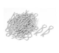 sourcing map Goupille Fendue Ressort 2mm x 40mm R-Clip Cotter Pins Silver Tone 30 Pcs