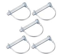 sourcing map Goupille Verrouillage Arbre 10mm x 70mm Goupille Attelage pour Remorques Agricoles Chariots Pelouse à Arch Rond 5Pcs