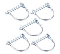 sourcing map Goupille Verrouillage Arbre 6.3mm x 50mm Goupille Attelage pour Remorques Agricoles Chariots Pelouse à Arch Rond 5Pcs