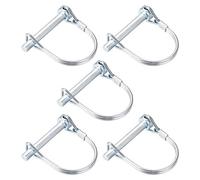 sourcing map Goupille Verrouillage Arbre 6mm x 45mm Goupille Attelage pour Remorques Agricoles Chariots Pelouse à Arch Rond 5Pcs
