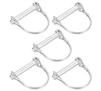 sourcing map Goupille Verrouillage Arbre 8mm x 50mm Goupille Attelage pour Remorques Agricoles Chariots Pelouse à Arch Rond 5Pcs