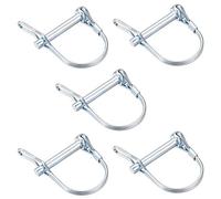 sourcing map Goupille Verrouillage Arbre avec Oreille 6mm x 40mm Goupille Attelage pour Remorques Agricoles Chariots Pelouse à Arch Rond 5Pcs