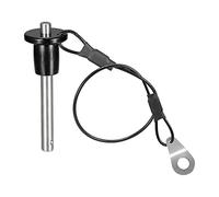 sourcing map Goupilles de verrouillage à bille, poignée en acier inoxydable 304, goupille de verrouillage à bouton-poussoir à dégagement rapide avec fil de 24 cm (6 mm-30 mm)