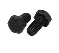 sourcing map Grade 8,8 M10x20mm filetage à gauche filetées boulon à tête Hexe 2pcs noir