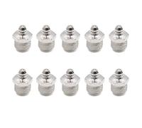 sourcing map Graisseur Droit Nickelé 10Pcs pour Voiture Moto 1/4" | Bille À Ressort, Pas De Fuite, Anti-Corrosion, Résistant, Polyvalence, Pour Camion, Applications Industrielles