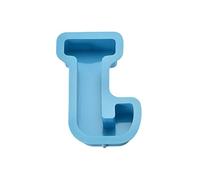 sourcing map Grand moule à lettres de l'alphabet 3D de 10,2 cm en résine de silicone pour résine époxy, loisirs créatifs, décoration J bleu