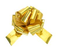 sourcing map Grand nœud à tirer géant de 25,4 cm - 1 grand nœud métallique à paillettes pour voiture, cadeaux de mariage, emballage cadeau, Noël, ton doré