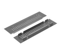 sourcing map Grille d'aération de porte, 20,3 x 5,1 cm (L x l), grille d'aération double face, antirouille pour placard, salle de bain, cuisine, gris (ouvertures 16,3 x 3,3 cm)
