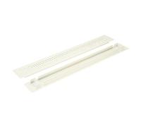 sourcing map Grille d'aération de porte, 40,6 x 5,1 cm (L x l), grille d'aération double face, antirouille pour sol, armoire, salle de bain, cuisine, blanc (ouvertures 36 x 3 cm)