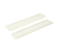 sourcing map Grille d'aération de porte, 40,6 x 7,6 cm (L x l) - Grille d'aération double face - Résistante à la rouille - Pour placard, salle de bain, cuisine, blanc (ouvertures 36 x 6,5 cm)