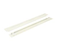 sourcing map Grille d'aération de porte, 50,8 x 5,1 cm (L x l), grille d'aération double face, antirouille pour sol, armoire, salle de bain, cuisine, blanc (ouvertures 47 x 3 cm)