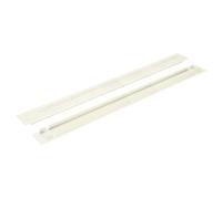 sourcing map Grille d'aération de porte, 61 x 5,1 cm (L x l), grille d'aération double face, antirouille pour sol, armoire, salle de bain, cuisine, blanc (ouvertures 57 x 3 cm)
