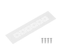 sourcing map Grille d'aération rectangulaire à persiennes en alliage d'aluminium, 200 x 50 mm, avec vis de montage pour porte, armoire, blanc