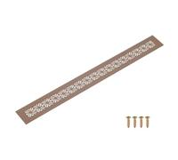 sourcing map Grille d'aération rectangulaire à persiennes en alliage d'aluminium avec vis de montage pour porte, armoire, 500 x 50 mm, marron