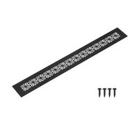 sourcing map Grille d'aération rectangulaire à persiennes en alliage d'aluminium avec vis de montage pour porte, armoire, 400 x 50 mm, noir mat