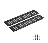 sourcing map Grille d'aération rectangulaire en alliage d'aluminium avec vis de montage pour armoire à chaussures (250 x 60 mm, noir)