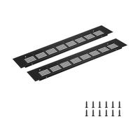 sourcing map Grille d'aération rectangulaire en alliage d'aluminium avec vis de montage pour armoire, penderie, placard à chaussures (350 x 60 mm, noir)