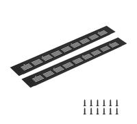 sourcing map Grille d'aération rectangulaire en alliage d'aluminium avec vis de montage pour armoire, penderie, placard à chaussures (400 x 50 mm, noir)