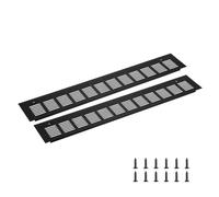 sourcing map Grille d'aération rectangulaire en alliage d'aluminium avec vis de montage pour armoire, penderie, placard à chaussures (500 x 80 mm, noir)