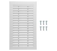 sourcing map Grille d'aération rectangulaire en aluminium (450 x 250 mm) - Grille d'aération rectangulaire à persiennes pour porte d'armoire, placard, armoire CVC (ouvertures de conduit : 395 x 195 mm