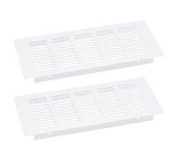 sourcing map Grille de Couverture pour Bouches D'Aération, 2 Pcs 225 X 80 mm Grille de Retour D'Air en Alliage D'Aluminium Rectangulaire à Persiennes pour Armoire à Chaussures (Blanc)