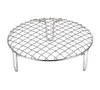 sourcing map Grille de cuisson ronde de 18 cm en acier inoxydable avec pieds de 50 mm pour cuisson à la vapeur, barbecue