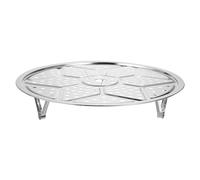 sourcing map Grille de cuisson vapeur en acier inoxydable avec support, plateau de cuisson à la vapeur de 28 cm, pour cuiseur vapeur instantané, argenté
