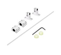 sourcing map Guide d'arbre à mouvement linéaire 8 mm x 700 mm avec 2 roulements à billes SC8UU et 2 supports de rail en aluminium SK8, rails de guidage linéaires plaqués chrome dur pour imprimante 3D