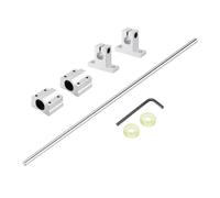 sourcing map Guide d'arbre à mouvement linéaire de 10 mm x 550 mm avec 2 roulements à billes SC10UU et 2 supports de rail en aluminium SK10, rails de guidage linéaires plaqués chrome dur pour