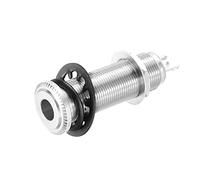 sourcing map Guitare Basse 1/4" Stereo Mono Barrel Jack Entrée Sortie Cylindre Bouchon Prise Argent pour Électrique Guitare Bass