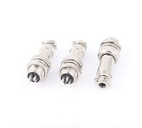 sourcing map GX12-4 4-Épingle 12mm Mâle Femelle Panneau Métal Connecteur Aviation 3Pcs