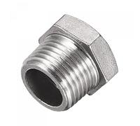 sourcing map Hexagonal Bague de réduction 1/2 PT Mâle à 3/8 PT Femelle 304 Acier Inox Tuyau Raccord Réducteur Adaptateur
