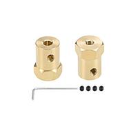 sourcing map Hexagonal Coupleur 4mm Alésage Moteur Hexagonal Laiton Arbre Couplage Flexible Connecteur pour Voiture Roues Pneus Arbre Moteur 2Pcs