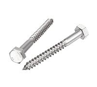 sourcing map Hexagonal Tire-fond M10 x 100mm 304 Inox Acier Demi-fil Autotaraudeuse Boulons pour Bois Vis 5Pcs