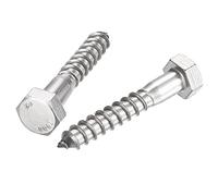 sourcing map Hexagonal Tire-fond M12 x 70mm 304 Inox Acier Demi-fil Autotaraudeuse Boulons pour Bois Vis 5Pcs