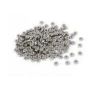 sourcing map Hexagone Hexagonaux Écrous Attaches M1,2 x 1,2mm plaquée Nickel Argenté 200Pcs