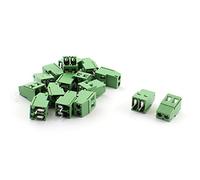 sourcing map HG129-5.08 2 bornes Montage sur Circuit imprimé 5,08mm Pas Bornes à vis Barrière Blocs 300V 20A 15Pcs Vert