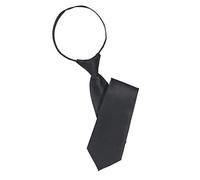 sourcing map Hommes Noir Uni Polyester Fermeture Éclair Cravate Lisse Fermeture Éclair Cravate - Homme, Noir, Longueur 49cm x Largeur 10cm