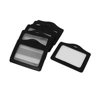 sourcing map Horizontal en faux cuir nom Tag ID employé travail carte badge Holder 10pc noir