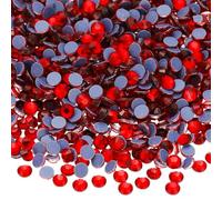 sourcing map Hotfix SS10 Lot de 2 880 strass ronds à dos plat en résine pour loisirs créatifs, vêtements, décoration d'ongles (SS10, rouge)