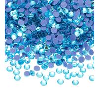 sourcing map Hotfix SS10 Lot de 2 880 strass ronds à dos plat en résine pour loisirs créatifs, vêtements, décoration d'ongles (SS10, bleu clair)